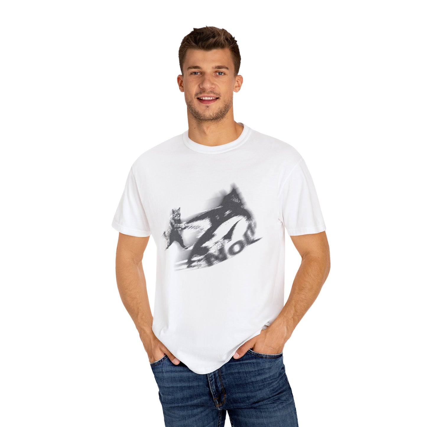 Cat swings Tuna